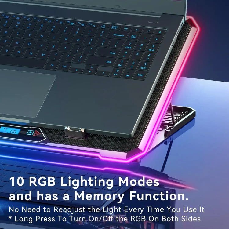 ICE COOREL K15C Smart Adjustable Laptop Radiator Base With RGB Lighting Effect, Color: 15 Fans - Cooling Pads by ICE COOREL | Online Shopping South Africa | PMC Jewellery | Buy Now Pay Later Mobicred
