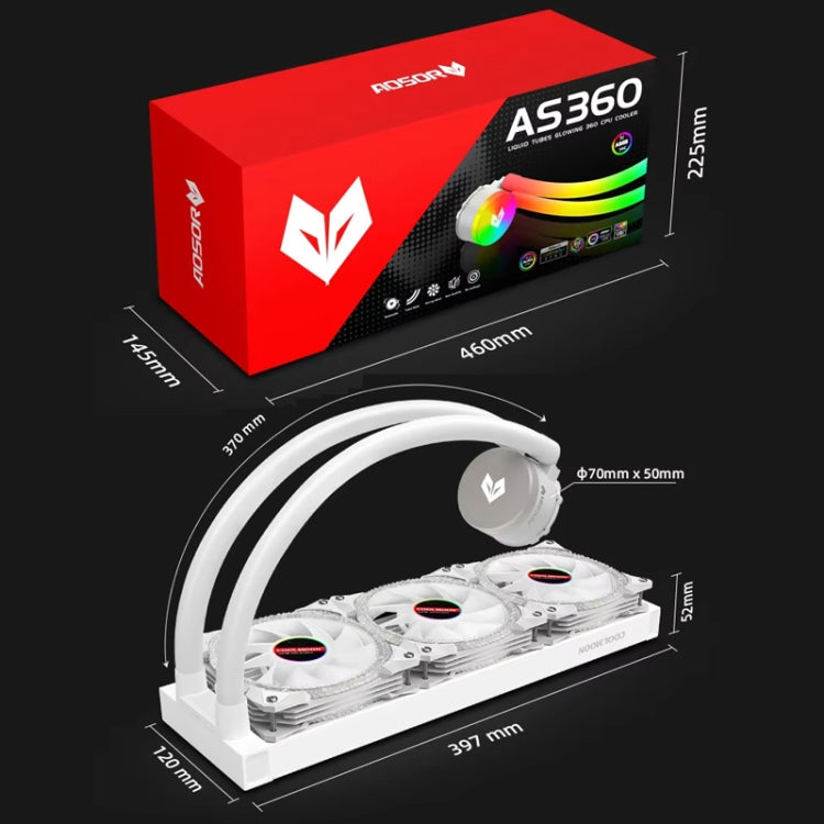 COOLMOON AS360 Magic Diamond Edition Computer Cooler ARGB Water Cooling Light Integrated CPU Radiator(Black) - free shipping - PMC Jewellery - Order now!