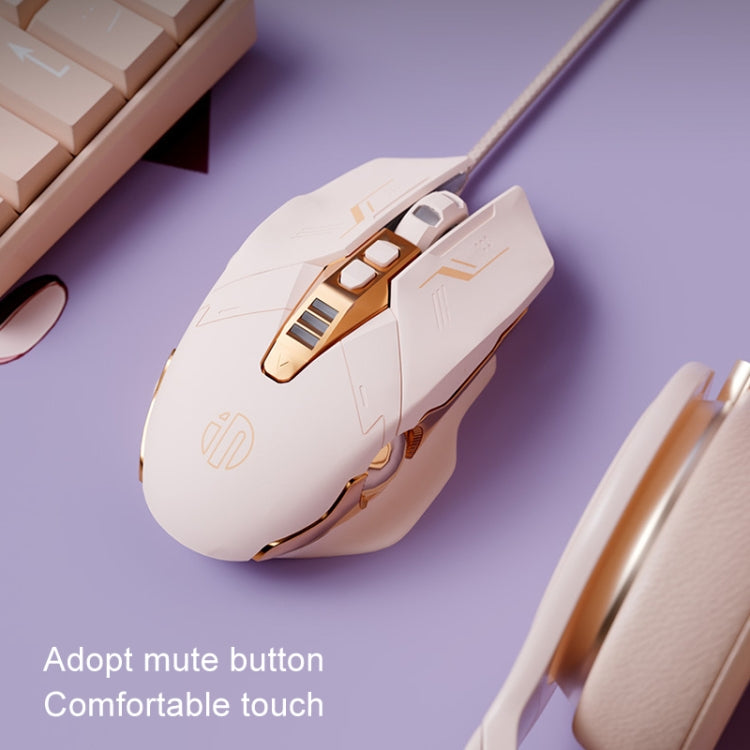 Inphic W8 Upgraded Wired Gaming Mice Macro Definition Light Emitting Mute Computer Mouse(Milk Tea Color) - Wired Mice by Inphic | Online Shopping South Africa | PMC Jewellery | Buy Now Pay Later Mobicred