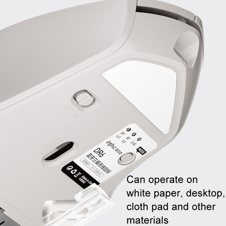 Inphic DR6 2.4G Wireless + Bluetooth 5.0/4.0 Tri-mode Charging Mute Office Gaming Computer Mouse(White Apricot) - free shipping - PMC Jewellery - Order now!