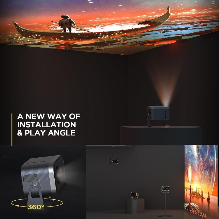 Android 4K HD Version Portable Mini Projector Smart Home Theater(EU Plug) - Mini Projector by PMC Jewellery | Online Shopping South Africa | PMC Jewellery | Buy Now Pay Later Mobicred