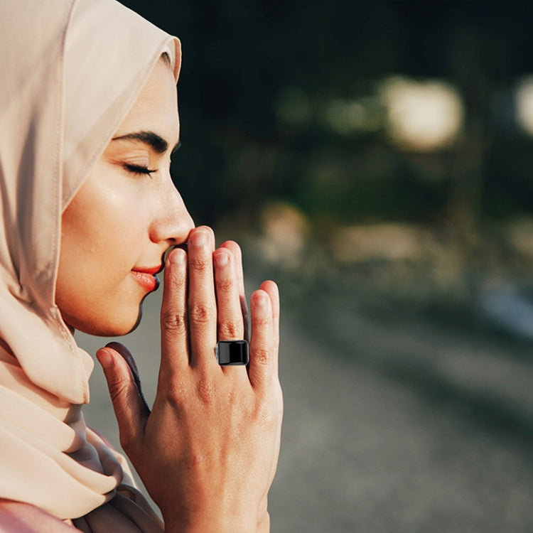 Equantu Smart Bluetooth Finger Counter Muslim Prayer Time Reminder Ring, Style: Black 18mm - free shipping - PMC TechLife - Order now!