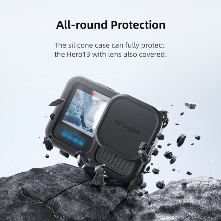 For GoPro HERO13 Black AMagisn Silicone Case Protective Cover(Black) - Silicone Cases by aMagisn | Online Shopping South Africa | PMc TechLife | Buy Now Pay Later Mobicred