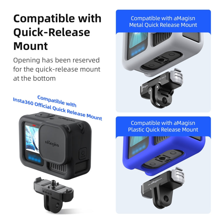 For GoPro HERO13 Black AMagisn Silicone Case Protective Cover(Black) - Silicone Cases by aMagisn | Online Shopping South Africa | PMc TechLife | Buy Now Pay Later Mobicred