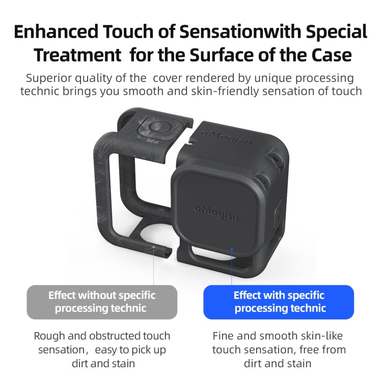 For GoPro HERO13 Black AMagisn Silicone Case Protective Cover(Black) - Silicone Cases by aMagisn | Online Shopping South Africa | PMc TechLife | Buy Now Pay Later Mobicred