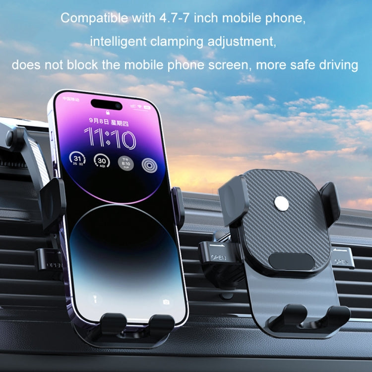 Car Suction Cup Dashboard Automatic Lock Mobile Phone Holder, Style: Black Air Outlet - Car Holders by PMC Jewellery | Online Shopping South Africa | PMC Jewellery | Buy Now Pay Later Mobicred