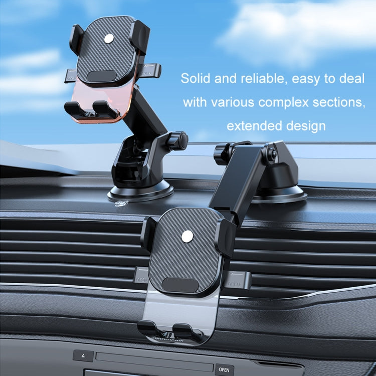 Car Suction Cup Dashboard Automatic Lock Mobile Phone Holder, Style: Orange Waterfall - Car Holders by PMC Jewellery | Online Shopping South Africa | PMC Jewellery | Buy Now Pay Later Mobicred