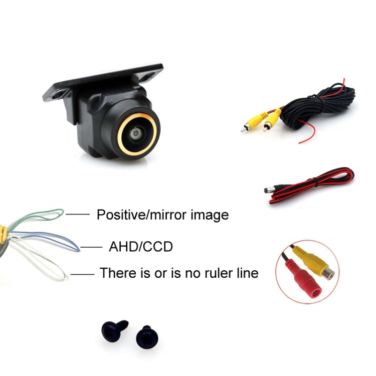 Car Universal HD Night Vision Rear View Reversing Three-Control Fisheye Camera, Style: AHD1080P Panoramic Gold Edge Interpolation - Rear View Cameras by PMC Jewellery | Online Shopping South Africa | PMC Jewellery | Buy Now Pay Later Mobicred