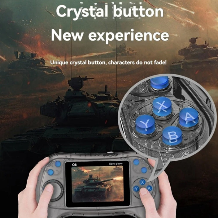 Q8 Handheld Game Console 3.0 Inch Screen Support TV Connection Built In 800 Games Doubles Transparent Gray - Pocket Console by PMC Jewellery | Online Shopping South Africa | PMC Jewellery | Buy Now Pay Later Mobicred