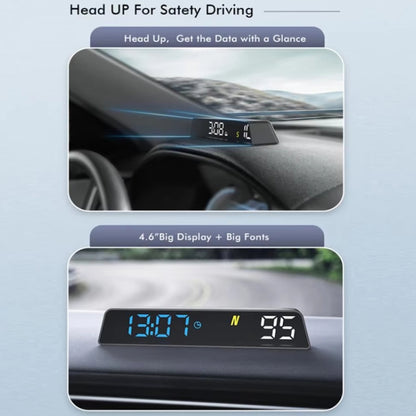 Head-up Display USB Powered High-definition Vehicle Code Altitude Meter(Blue White) - Head Up Display System by PMC Jewellery | Online Shopping South Africa | PMC Jewellery | Buy Now Pay Later Mobicred