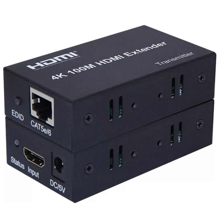 HDMI To RJ45 Single Ethernet Cable 100m Extender 4K HD Cable Signal Amplifier US Plug(Black) - Amplifier by PMC Jewellery | Online Shopping South Africa | PMC Jewellery | Buy Now Pay Later Mobicred