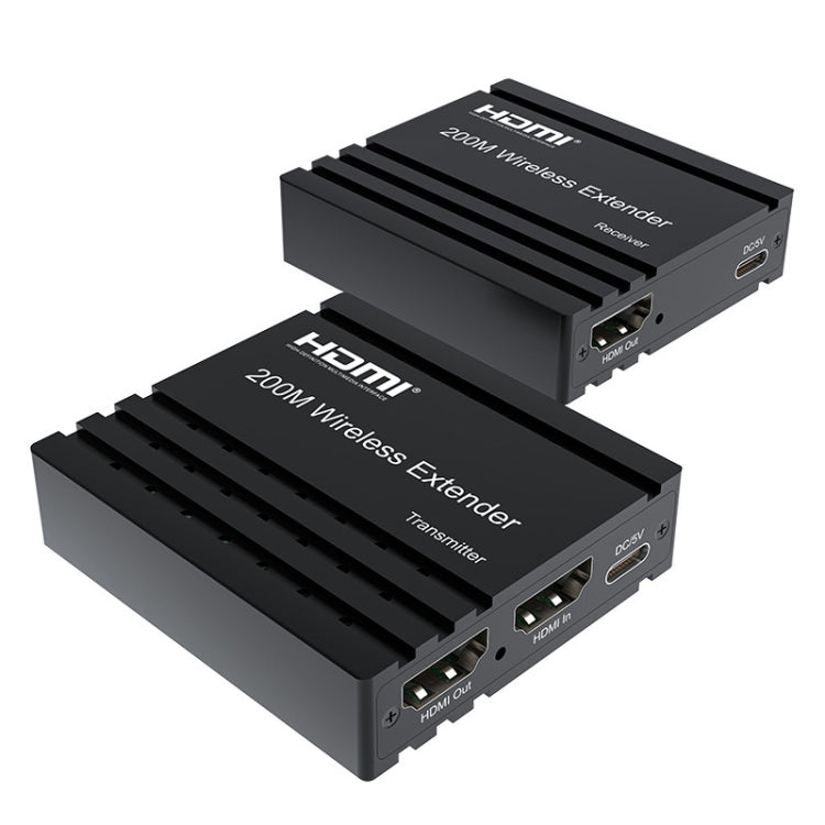 200m Wireless HDMI Extender Signal Amplifier, Transmitter+Receiver(Black) - Amplifier by PMC Jewellery | Online Shopping South Africa | PMC Jewellery | Buy Now Pay Later Mobicred