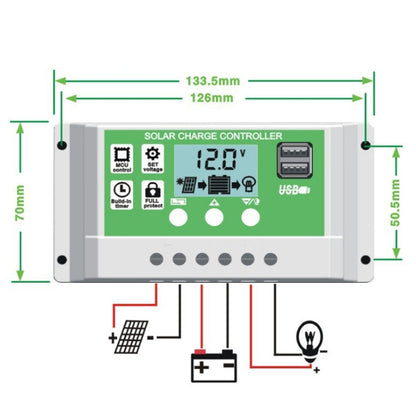 40A 12V PWM Solar Cell Panel Charger Controller Lithium-ion Lead-acid Battery Solar Controller - Voltage Stabilizer by PMC Jewellery | Online Shopping South Africa | PMC Jewellery | Buy Now Pay Later Mobicred