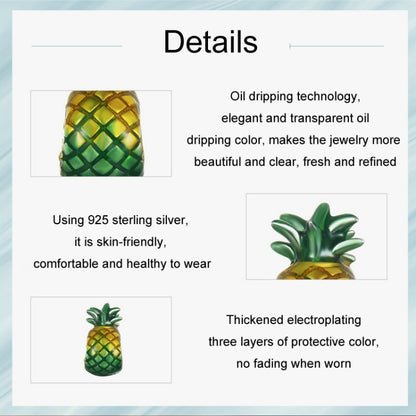 S925 Sterling Silver Platinum Gradient Pineapple DIY Beads(SCC2833) - Jewelry Accessories by PMC Jewellery | Online Shopping South Africa | PMC Jewellery | Buy Now Pay Later Mobicred