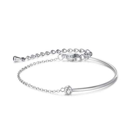 OPK 1288 Simple Zirconia Stainless Steel Bracelet, Color: Steel Color - Bracelets by OPK | Online Shopping South Africa | PMC Jewellery | Buy Now Pay Later Mobicred