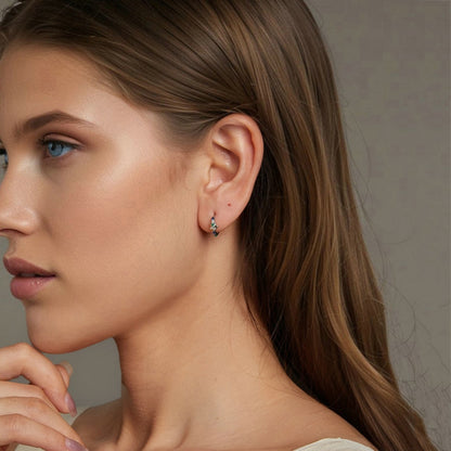 S925 Sterling Silver Platinum-plated Colorful Starlight Ear Clip Earrings(BSE1048) - Stud Earrings & Earrings by PMC Jewellery | Online Shopping South Africa | PMC Jewellery | Buy Now Pay Later Mobicred