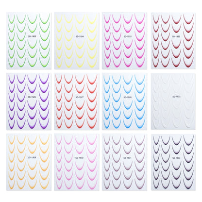 SD-1932 Line Nail Art Stickers Self-Adhesive Gradient Color French Manicure Stickers DIY Nail Tips Decals - Nail Stickers by PMC Jewellery | Online Shopping South Africa | PMC Jewellery | Buy Now Pay Later Mobicred