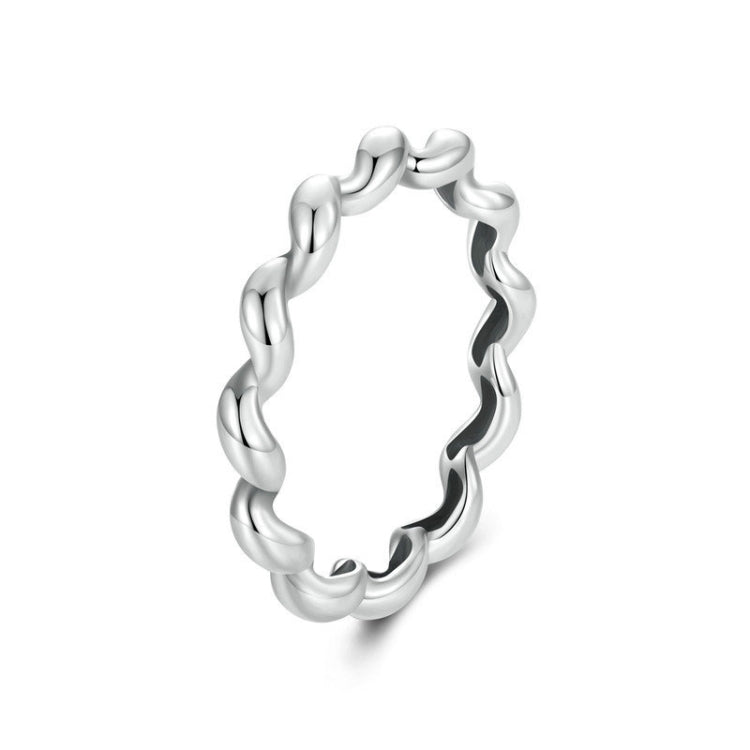 S925 Sterling Silver Oxidized Twisted Pattern Ring, Size: 7(SCR1047) - Rings by PMC Jewellery | Online Shopping South Africa | PMC Jewellery | Buy Now Pay Later Mobicred