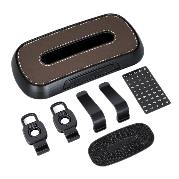 Car Sun Visor Hanging Sunroof Seat Back Tissue Box, Color: Leather Black - free shipping - PMC Jewellery - Order now!