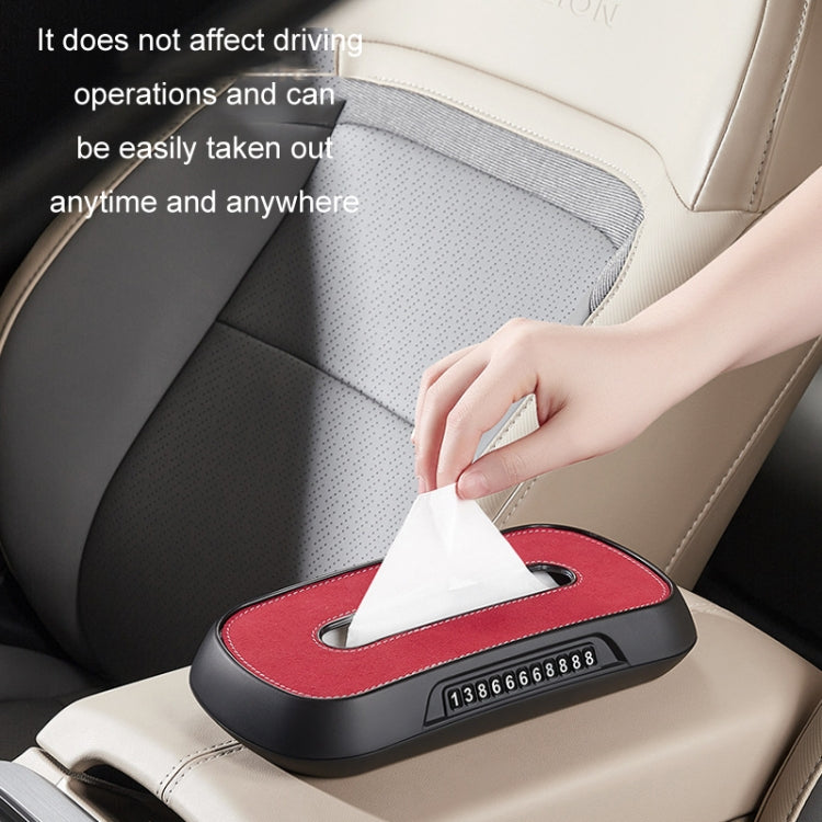 Car Sun Visor Hanging Sunroof Seat Back Tissue Box, Color: Suede Red - Stowing Tidying by PMC Jewellery | Online Shopping South Africa | PMC Jewellery | Buy Now Pay Later Mobicred