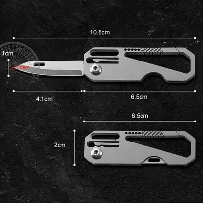 Multifunctional Titanium Keychain Outdoor Portable Defense Mini Folding Knife, Style: With 2 Titanium Ring - Key Rings by PMC Jewellery | Online Shopping South Africa | PMC Jewellery | Buy Now Pay Later Mobicred