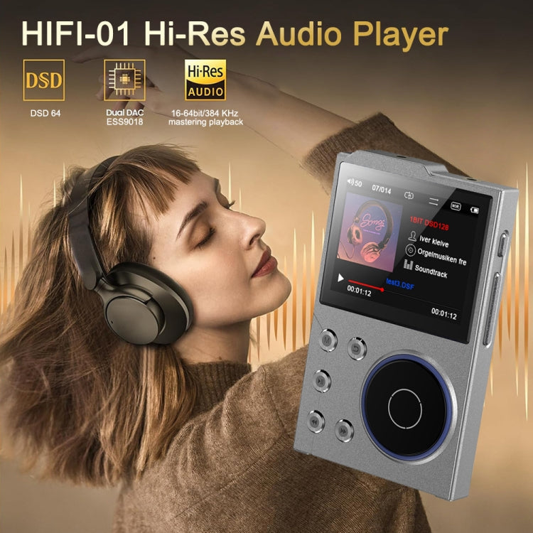 2.4 Inch HIFI Bluetooth Music Player DSD256 Mastering Sound Quality Walkman, Memory: 16GB+32GB(Gray) - MP3 Player by PMC Jewellery | Online Shopping South Africa | PMC Jewellery | Buy Now Pay Later Mobicred