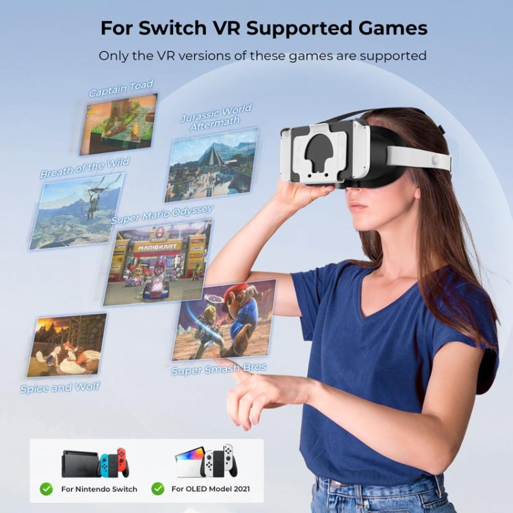 DEVASO Compatible With Switch / Switch OLED Display Game Console HD 3D VR Glasses Headband Adjustment Accessories(Orange Blue) - VR Headset by PMC Jewellery | Online Shopping South Africa | PMC Jewellery | Buy Now Pay Later Mobicred