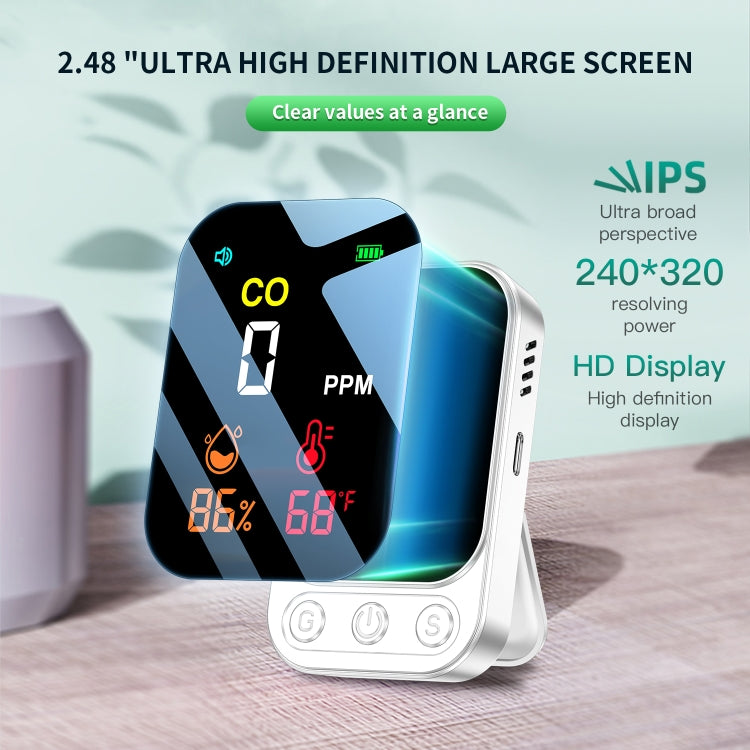 3 In 1 Multifunctional Portable Carbon Monoxide Detector(White) - Air & Water Quality Tester by PMC TechLife | Online Shopping South Africa | PMC TechLife | Buy Now Pay Later Mobicred