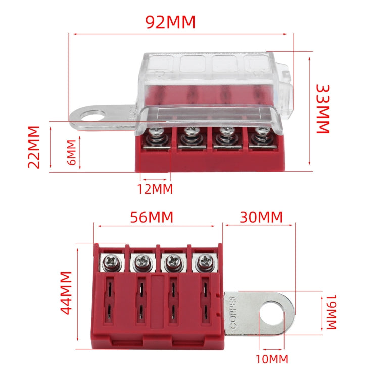 4-way RV Yacht Flame Retardant Waterproof Battery Terminal Fuse Block(One) - Fuse by PMC Jewellery | Online Shopping South Africa | PMC Jewellery | Buy Now Pay Later Mobicred