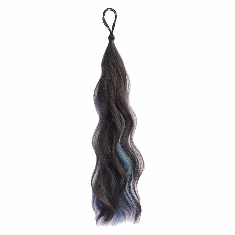 Self-Tying Ball-Head Wig Hair Bundle Simulation Hair Bands(Brown Black Highlight Blue) - free shipping - PMC TechLife - Order now!