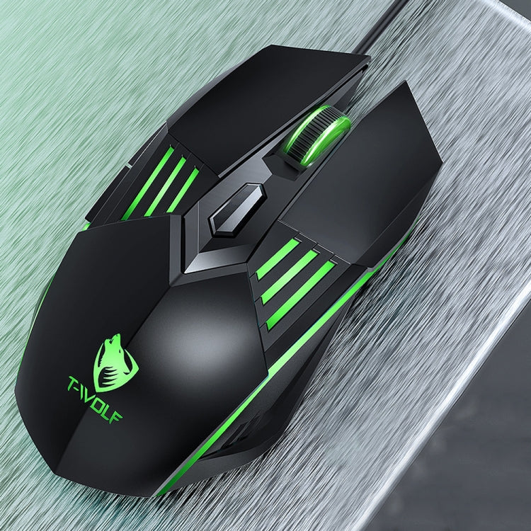 T-WOLF G560 6-keys Cool Breathing Light Gaming Wired Mouse Mechanical Office Silent Mouse(Black) - free shipping - PMC TechLife - Order now!