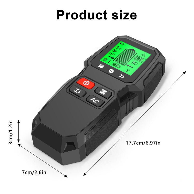 HW-QB6 5 In 1 Wall Scanner Handheld Stud Finder Wood Current Metal Live Wires Detection(Orange) - Metal Detector by PMC TechLife | Online Shopping South Africa | PMC TechLife | Buy Now Pay Later Mobicred