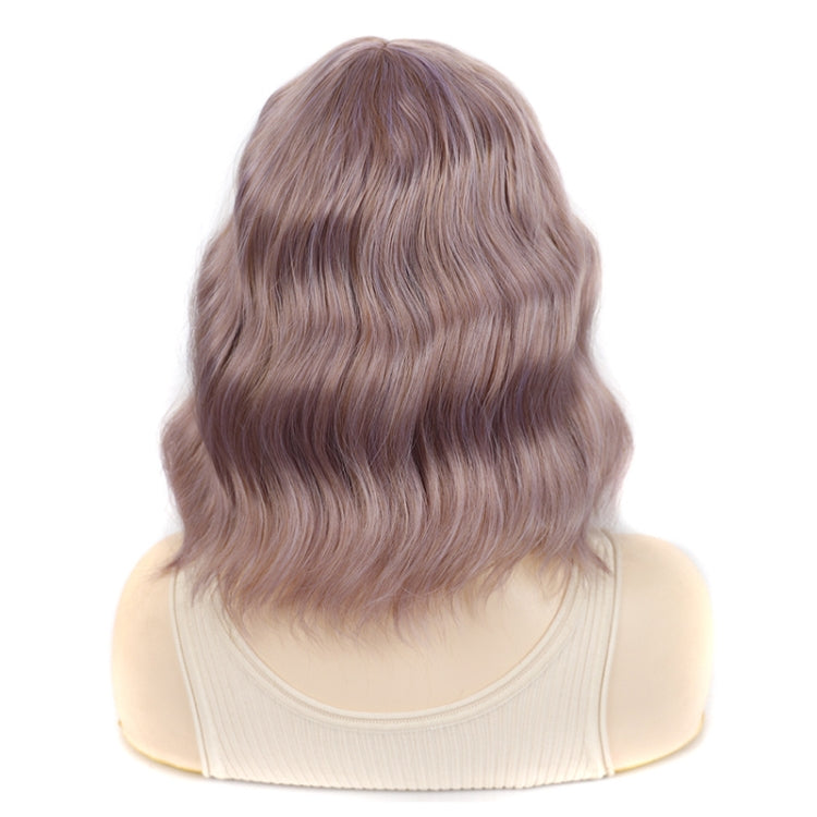 Water Wave Ripple Short Curly Hair With Bangs Fluffy Wig Headcovers, Color: Natural Black - free shipping - PMC TechLife - Order now!