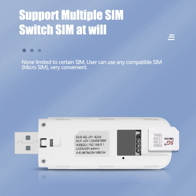 Eurasian Version U5-EU 4G WiFi Dongle USB Plug-In Router Mobile Hotspot - 4G Mobile Wifi by PMC TechLife | Online Shopping South Africa | PMC TechLife | Buy Now Pay Later Mobicred