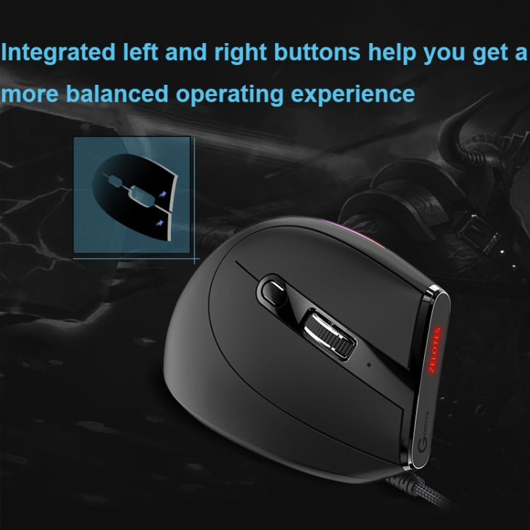 ZELOTES T50 9-Keys RGB Lighting Effect Vertical Grip Ergonomic Programming Wired Mouse(Black) - free shipping - PMC TechLife - Order now!