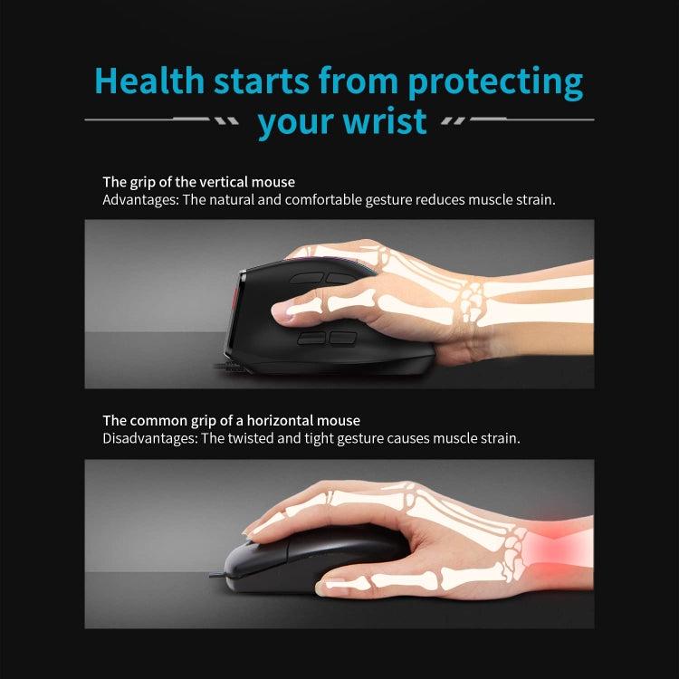 ZELOTES T50 9-Keys RGB Lighting Effect Vertical Grip Ergonomic Programming Wired Mouse(Black) - free shipping - PMC TechLife - Order now!