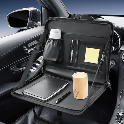 Multifunctional Car Steering Wheel Dining Table Car Seatback Hanging Foldable Storage Bag(Black) - Stowing Tidying by PMC Jewellery | Online Shopping South Africa | PMC Jewellery | Buy Now Pay Later Mobicred