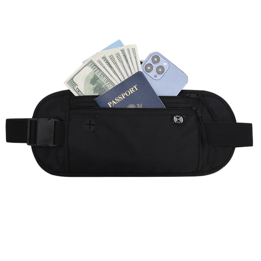 Sports Running Waist Pack Outdoor Fitness Large Capacity RFID Blocking Wallet Waterproof Phone Waist Bag(Black) - Waist Bags by PMC Jewellery | Online Shopping South Africa | PMC Jewellery | Buy Now Pay Later Mobicred