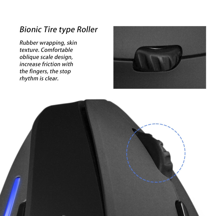 ZELOTES F35 6-buttons Vertical Grip Ergonomic Rechargeable Wireless Mouse(Blue Light) - free shipping - PMC TechLife - Order now!
