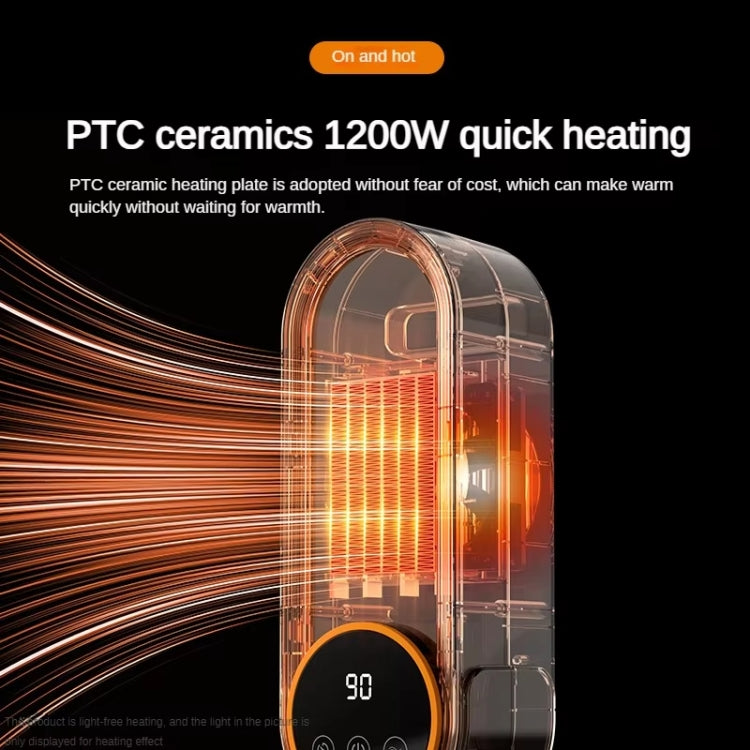 E68S 1200W PTC Ceramic Heating Desktop Smart Electric Heater, Plug: EU Plug(Remote Control Model) - Electric Heaters by PMC TechLife | Online Shopping South Africa | PMC TechLife | Buy Now Pay Later Mobicred