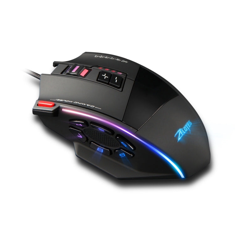 ZELOTES C13 13-keys RGB Lighting Effect Programming Macro Custom Gaming Wired Mouse(Black) - free shipping - PMC TechLife - Order now!