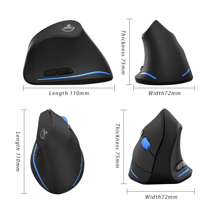 ZELOTES F-35A 6-Buttons Vertical Grip Ergonomic Rechargeable Wireless Mouse(Wireless Version) - free shipping - PMC TechLife - Order now!