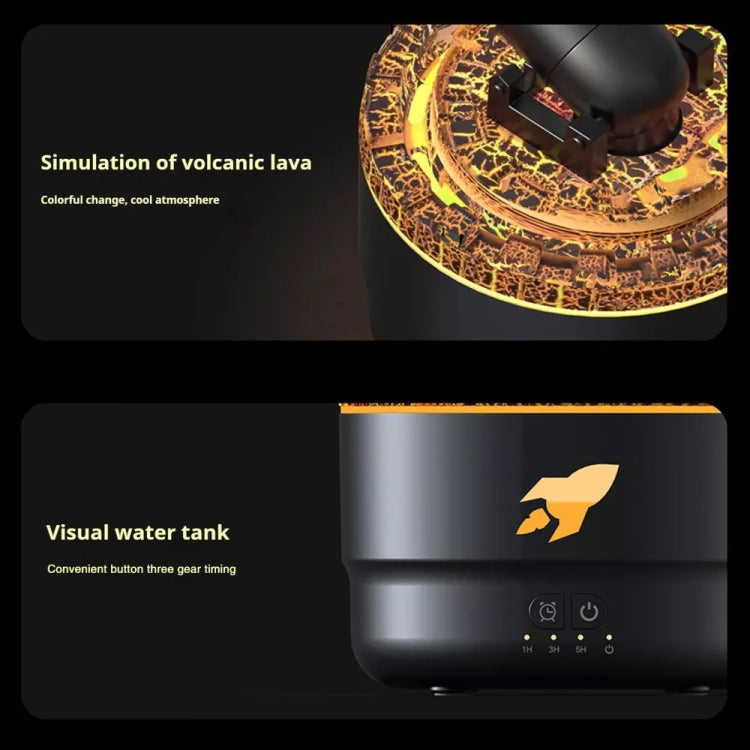 Turret Shape Aromatherapy Humidifier With 3-speed Timer 7-color Atmosphere Light EU Plug Black - free shipping - PMC TechLife - Order now!