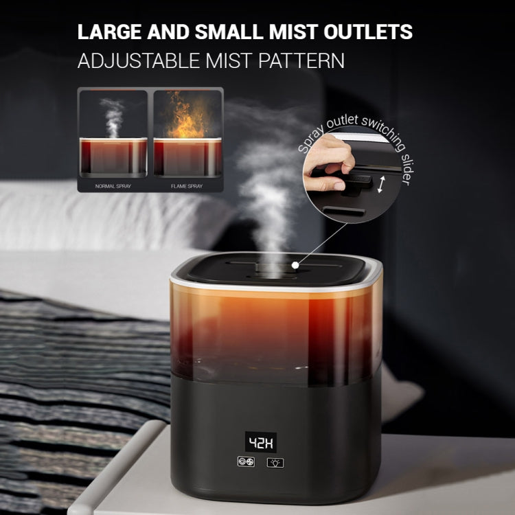 JSQ-58 1.1L large Capacity Digital Display Flame Atomization Humidifier, Color: Matt Black(UK Plug) - free shipping - PMC TechLife - Order now!