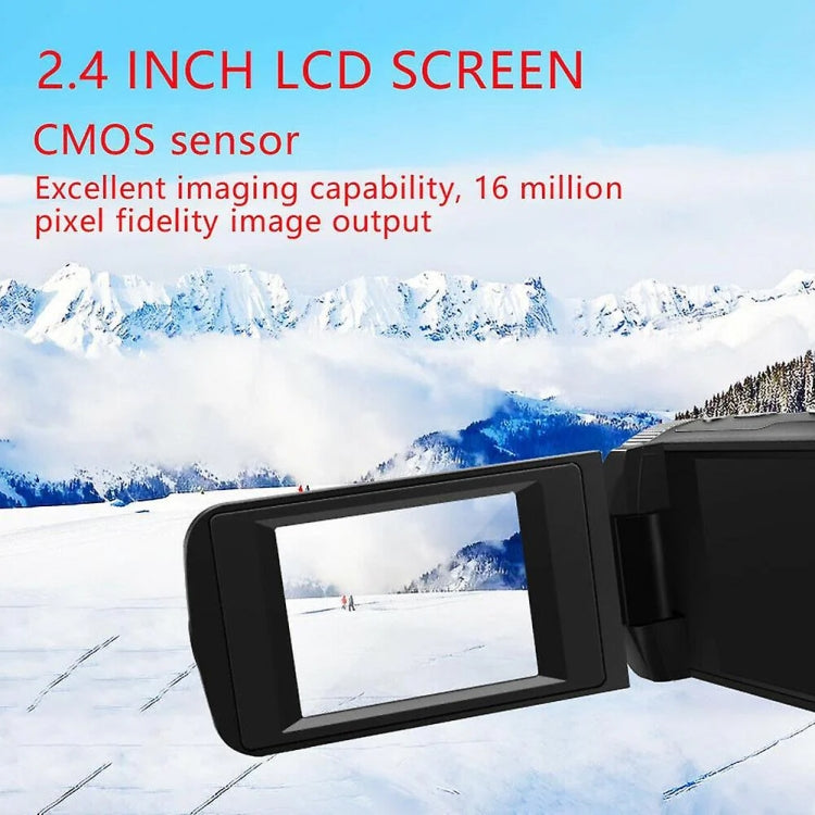 16MP 16X Digital Zoom Vlogging Camera Video Camcorder with 2.4 Inch Flip Screen, Spec: Standard UK Plug - Video Cameras by PMC TechLife | Online Shopping South Africa | PMC TechLife | Buy Now Pay Later Mobicred