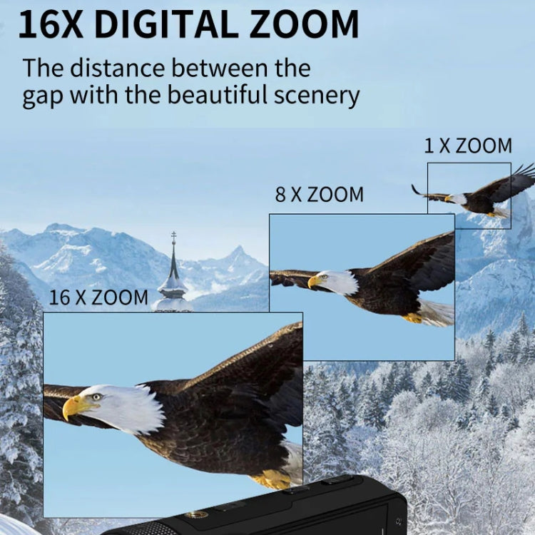 16MP 16X Digital Zoom Vlogging Camera Video Camcorder with 2.4 Inch Flip Screen, Spec: With Wide Angle & Mic UK Plug - Video Cameras by PMC TechLife | Online Shopping South Africa | PMC TechLife | Buy Now Pay Later Mobicred