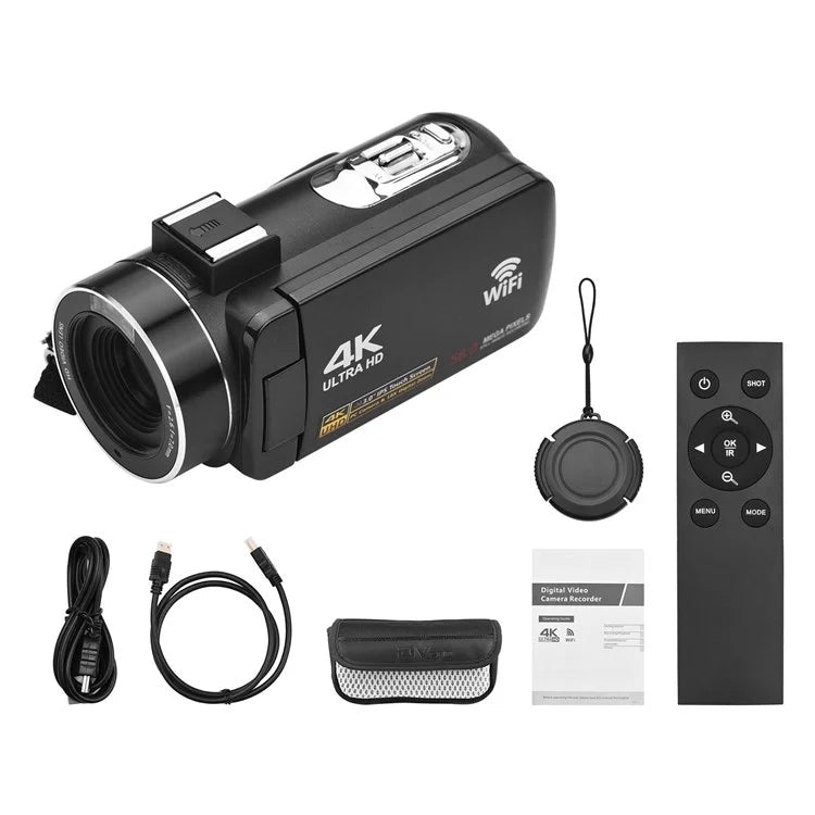 4K  Digital Video Camera 3 Inch IPS Touch Screen 56MP 18X Digital Zoom WiFi Camcorder, Spec: Set 2 - Video Cameras by PMC TechLife | Online Shopping South Africa | PMC TechLife | Buy Now Pay Later Mobicred
