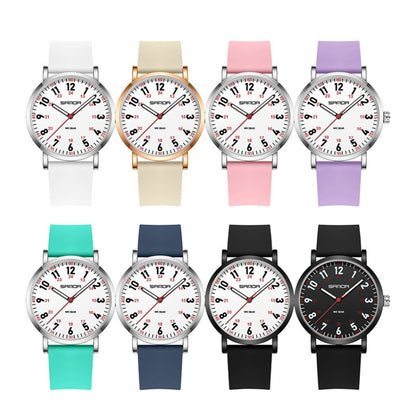 SANDA Quartz Watch Simple Temperament Casual Women Watch(Khaki) - Silicone Strap Watches by SANDA | Online Shopping South Africa | PMC Jewellery | Buy Now Pay Later Mobicred