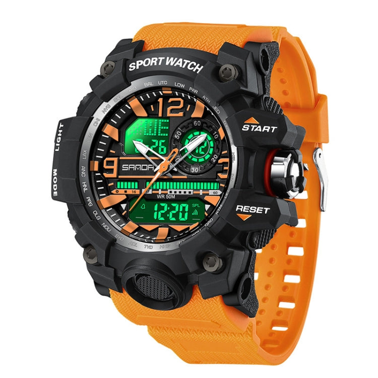 SANDA Student Teenager Electronic Watch Multi-functional Wristwatch(3133 Black Orange) - Sport Watches by SANDA | Online Shopping South Africa | PMC Jewellery | Buy Now Pay Later Mobicred