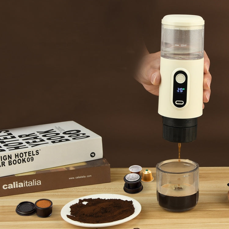 Wireless Portable Coffee Machine Compatible With Ground Coffee & NS Capsule(Beige) - free shipping - PMC TechLife - Order now!